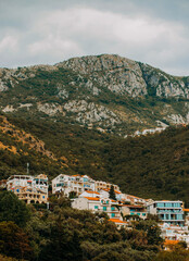 View of the resort town near the beach, Montenegro