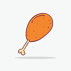 Hand drawn Chicken leg icon Design Template. vector sketch doodle illustration. Perfect for food concepts, diet infographics, icons or web design, street restaurants menu