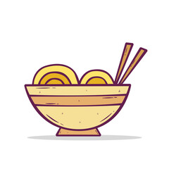 Hand drawn Noodle icon Design Template. vector sketch doodle illustration. Perfect for food concepts, diet infographics, icons or web design, street restaurants menu