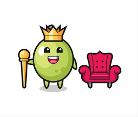 Mascot cartoon of olive as a king