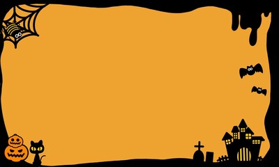 ハッピーハロウィン背景壁紙素材 オレンジ Happy Halloween Wallpaper Orenge Background Wall Mural Backgrou Arucom