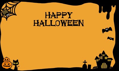 ハッピーハロウィン背景壁紙素材 オレンジ Happy Halloween Wallpaper Orenge Background Wall Mural Backgrou Arucom