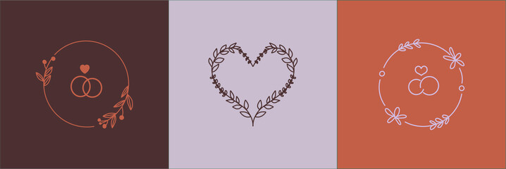 Elegant frame set on colorful background