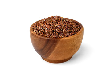 Brown rice isolated on white background.