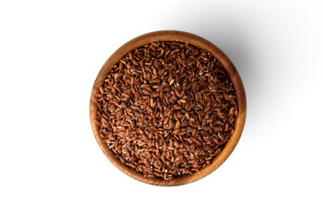 Brown rice isolated on white background.