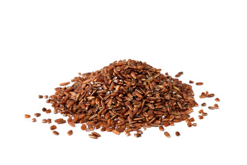 Brown rice isolated on white background.