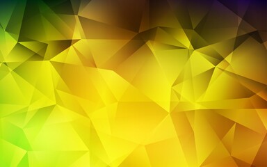 Dark Green, Yellow vector abstract mosaic backdrop. Colorful illustration in polygonal style with gradient. Triangular pattern for your design.