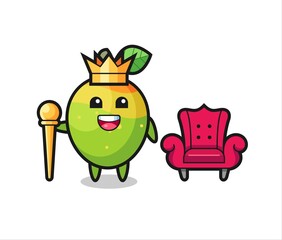 Mascot cartoon of mango as a king