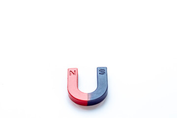 Horseshoe magnet isolated on white background