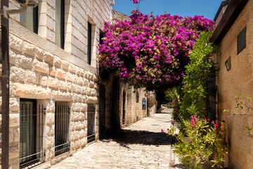 Fototapeta na wymiar Yemin Moshe Lane in the Summer - Jerusalem