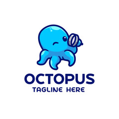 Cute Octopus Character Logo