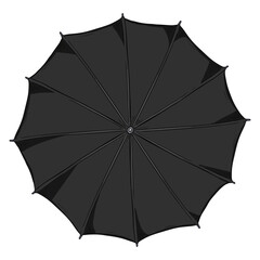 Vector Cartoon Umbrella Illustration. Top View.