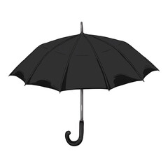 Vector Cartoon Open Umbrella Illustration.