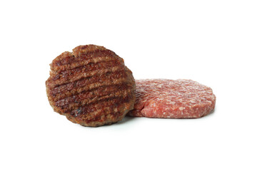 Tasty burger meat isolated on white background