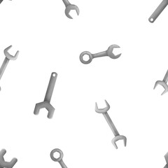 Seamless pattern with tools. Adjustable wrenches on a white background.