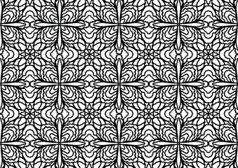 seamless mosaic with abstract ornaments drawn on a white background for coloring, vector