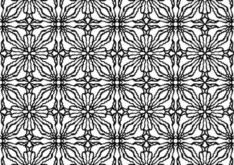 abstract tile with folk style floral ornaments on a white background for coloring, vector design