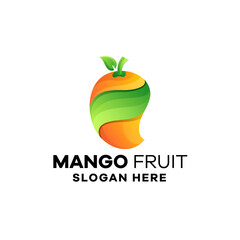 Mango Fruit Gradient Logo Template