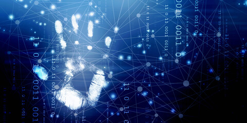 Fingerprint Scanning Technology Concept 2d Illustration