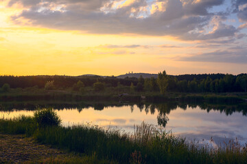 sunrise over the lake
