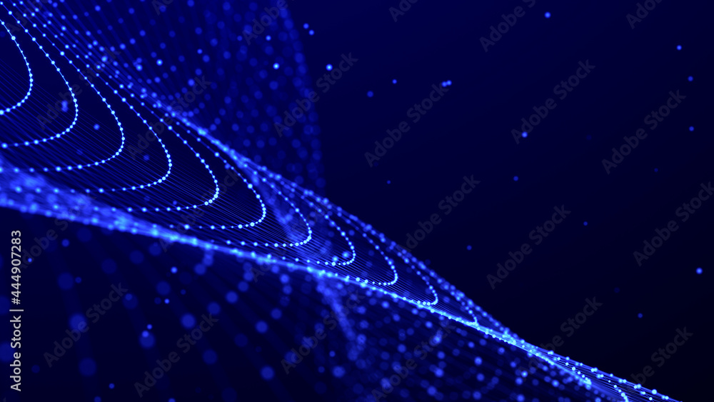 Poster big data visualization. data technology illustration. science background. 3d
