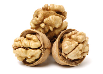 walnuts on a white background