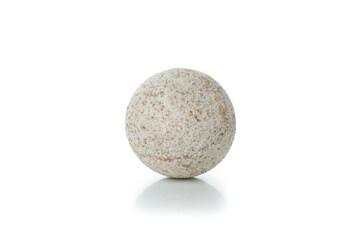 Bath ball isolated on white background, close up