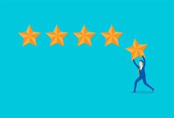 Businessman giving Five Star Feedback