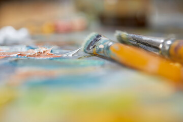 art tools in the studio