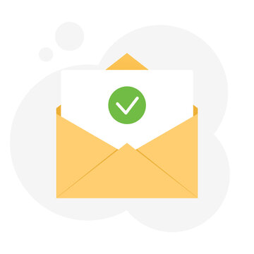 Opened The Envelope With A Document. The Official Confirmation Message, E-mail Delivery. Vector Illustration