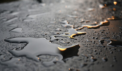 Close up water drops on metal surface can be used for web design