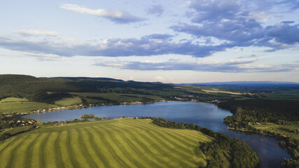 Aerial view of Teply vrch reservoir in Slovakia