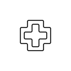 Line icon of medical cross