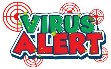 Virus Alert font design isolated on white background