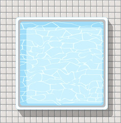 Top view of swimming pool on white background