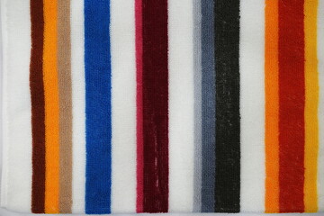 Closeup texture of Beach towel Colorful horizontal stripes background