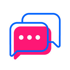 Chat Message Icon - Amazing flat minimalist line art vector icon of a bubble chat and conversation sign suitable for website, apps, icon, and illustration in general - Vector Icons