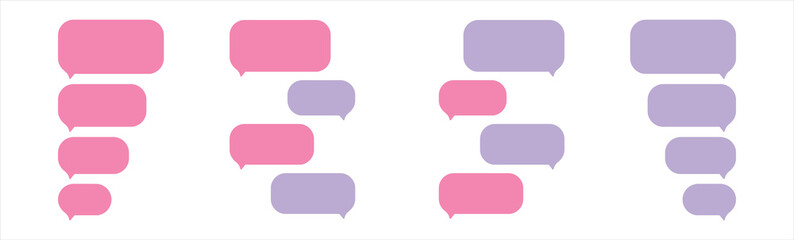 Message bubbles chat vector. Vector template of message bubbles chat boxes icons. Vector illustration.