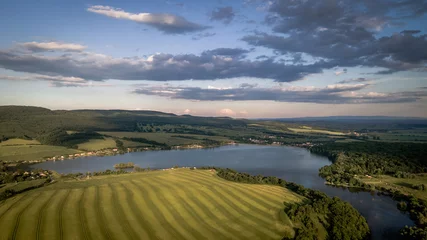 Foto op Canvas Aerial view of Teply vrch reservoir in Slovakia © Peter