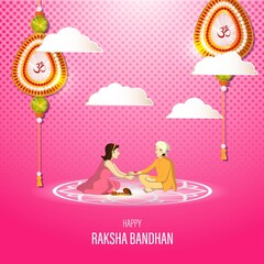 vector illustration for Indian festival Raksha Bandhan means Raksha Bandhan