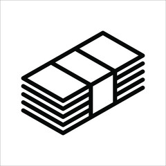 Money icon cash. vector illustration on white background. color editable