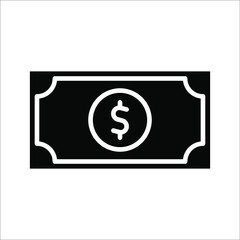 Obraz premium Money icon cash. vector illustration on white background. color editable