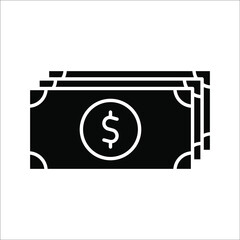Money icon cash. vector illustration on white background. color editable