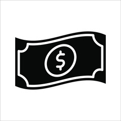 Money icon cash. vector illustration on white background. color editable