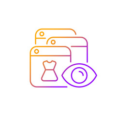 Online behavioral tracking gradient linear vector icon. Targeting advertisement. Preference marketing. Thin line color symbols. Modern style pictogram. Vector isolated outline drawing