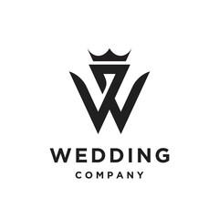 w letter crown logo icon vector illustration