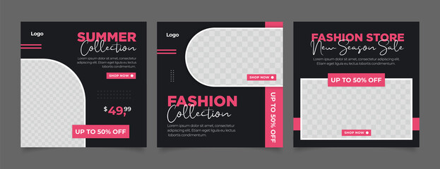 Fashion sale social media posts template