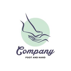 Foot and Hand Logo Design Vector Image