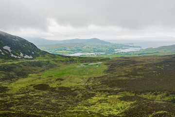 View from Slieve League on Pilgrims Path in Teelin in Co, Donegal, Ireland