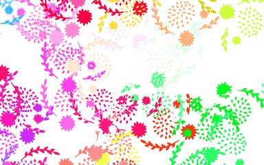 Light Pink, Green vector natural background with flowers, roses.